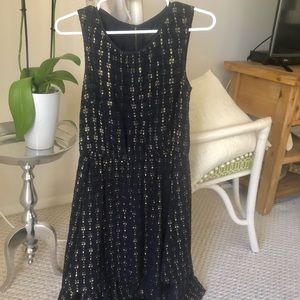 Jcrew navy and gold dress